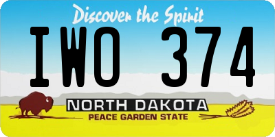 ND license plate IWO374