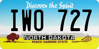 ND license plate IWO727