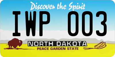 ND license plate IWP003