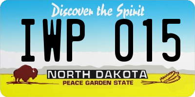 ND license plate IWP015