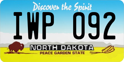 ND license plate IWP092