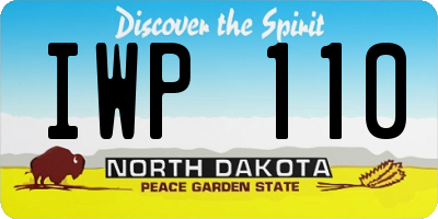 ND license plate IWP110