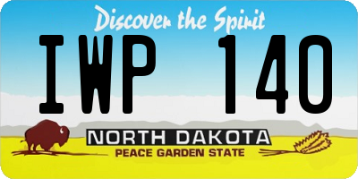 ND license plate IWP140