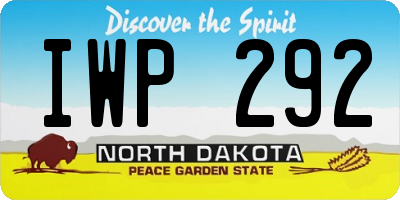 ND license plate IWP292