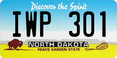 ND license plate IWP301