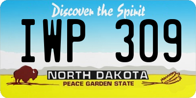 ND license plate IWP309