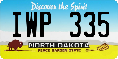ND license plate IWP335