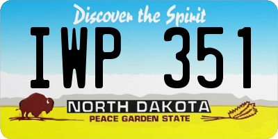 ND license plate IWP351
