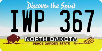 ND license plate IWP367