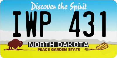 ND license plate IWP431