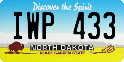 ND license plate IWP433