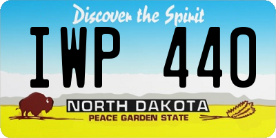 ND license plate IWP440