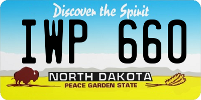 ND license plate IWP660