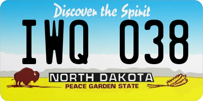 ND license plate IWQ038