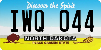 ND license plate IWQ044