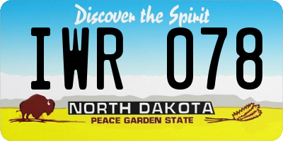 ND license plate IWR078