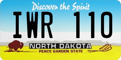 ND license plate IWR110