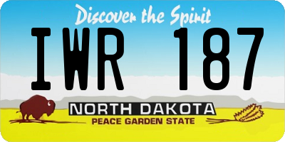 ND license plate IWR187