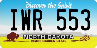 ND license plate IWR553