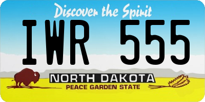 ND license plate IWR555