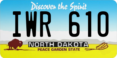 ND license plate IWR610