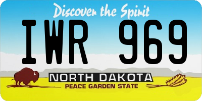 ND license plate IWR969