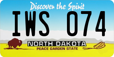 ND license plate IWS074