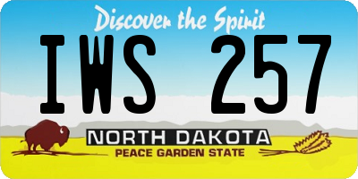 ND license plate IWS257