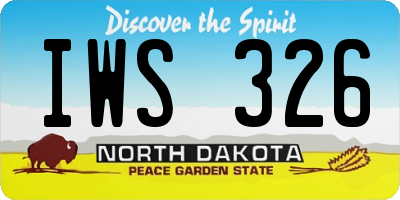 ND license plate IWS326