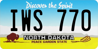 ND license plate IWS770