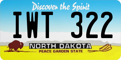 ND license plate IWT322