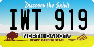 ND license plate IWT919