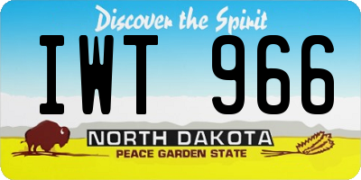 ND license plate IWT966