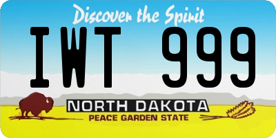 ND license plate IWT999