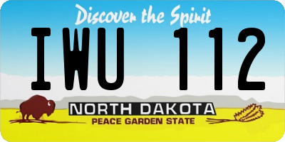ND license plate IWU112