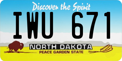 ND license plate IWU671