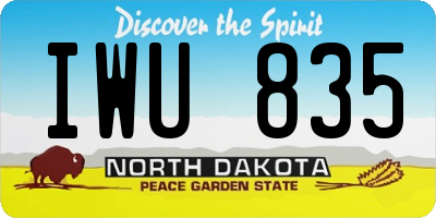 ND license plate IWU835