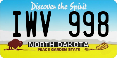 ND license plate IWV998