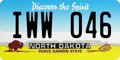 ND license plate IWW046