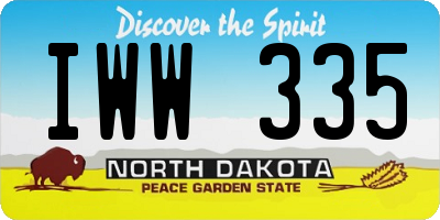 ND license plate IWW335