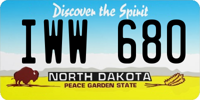 ND license plate IWW680