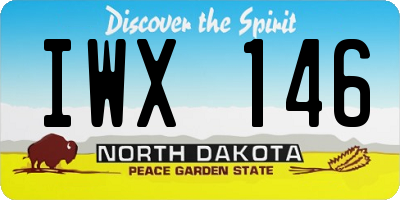 ND license plate IWX146