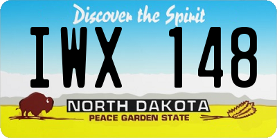 ND license plate IWX148