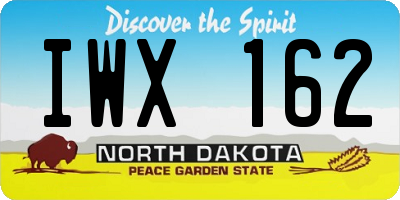 ND license plate IWX162