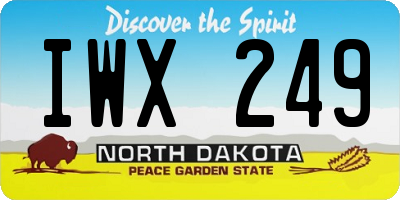ND license plate IWX249