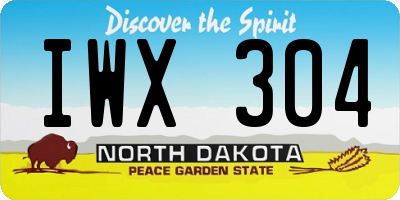 ND license plate IWX304