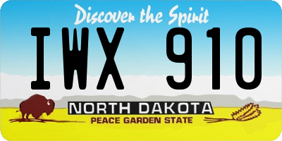 ND license plate IWX910