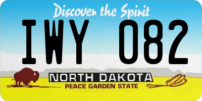 ND license plate IWY082