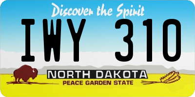 ND license plate IWY310