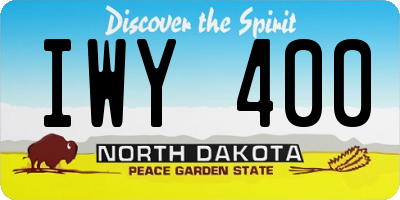 ND license plate IWY400